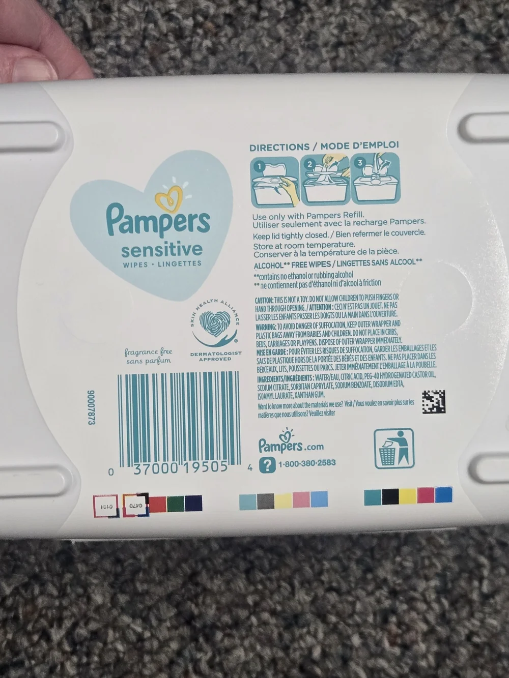 Pampers Vintage Diaper Plastic Pop Up Wipe Container Whote Aqua Collectable